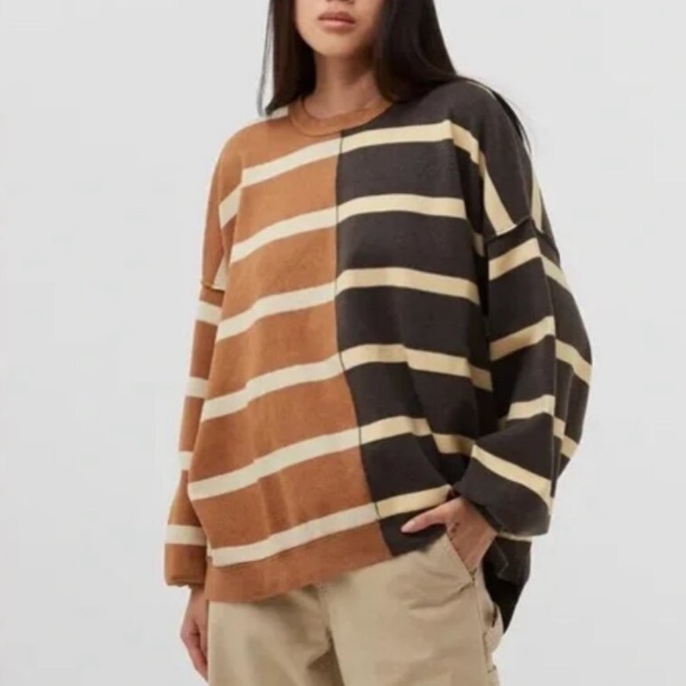 Free people uptown stripe sweatshirt - small $148